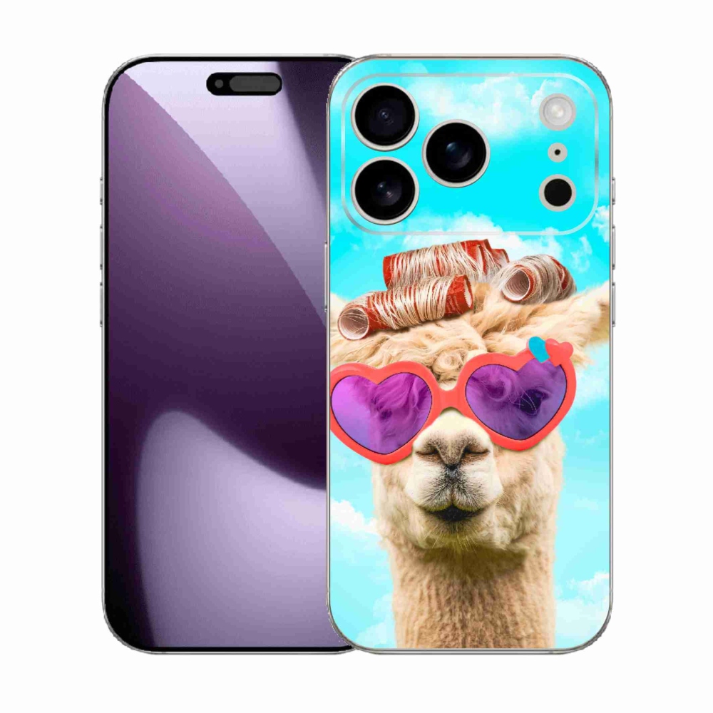 Gelový kryt mmCase na iPhone 17 Pro - lama s brýlemi