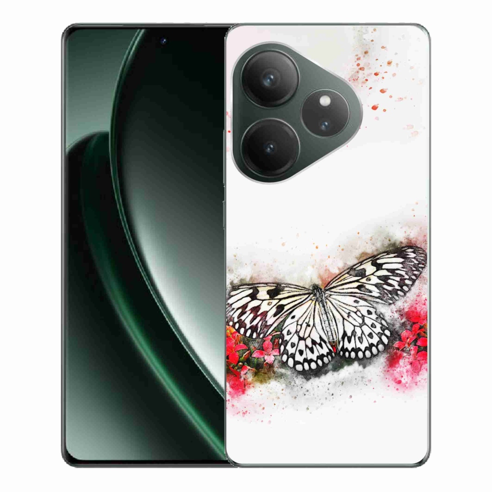 Gelový kryt mmCase na Realme GT 6 5G/GT 6T 5G - černobílý motýl