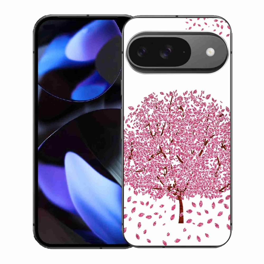 Gelový kryt mmCase na Google Pixel 9/9 Pro - kreslený strom s listy