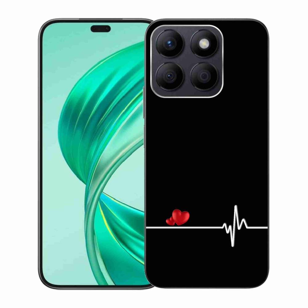 Gelový kryt mmCase na Honor X8b - srdce a tep černé pozadí