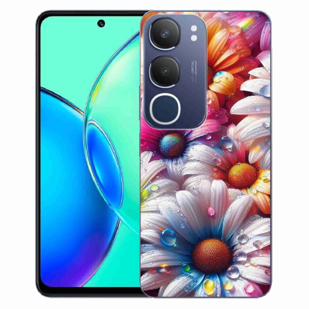 Gelový kryt mmCase na Vivo Y19s - barevné kopretiny