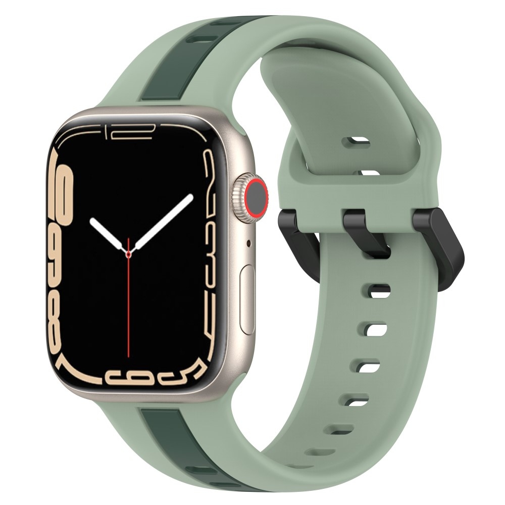 Strap silikonový řemínek na Apple Watch Ultra/Ultra 2 49mm/SE/SE 2022/2023 44mm/9/8/7 45mm/6/5/4 44mm/3/2/1 42 mm - zelený/tmavězelený