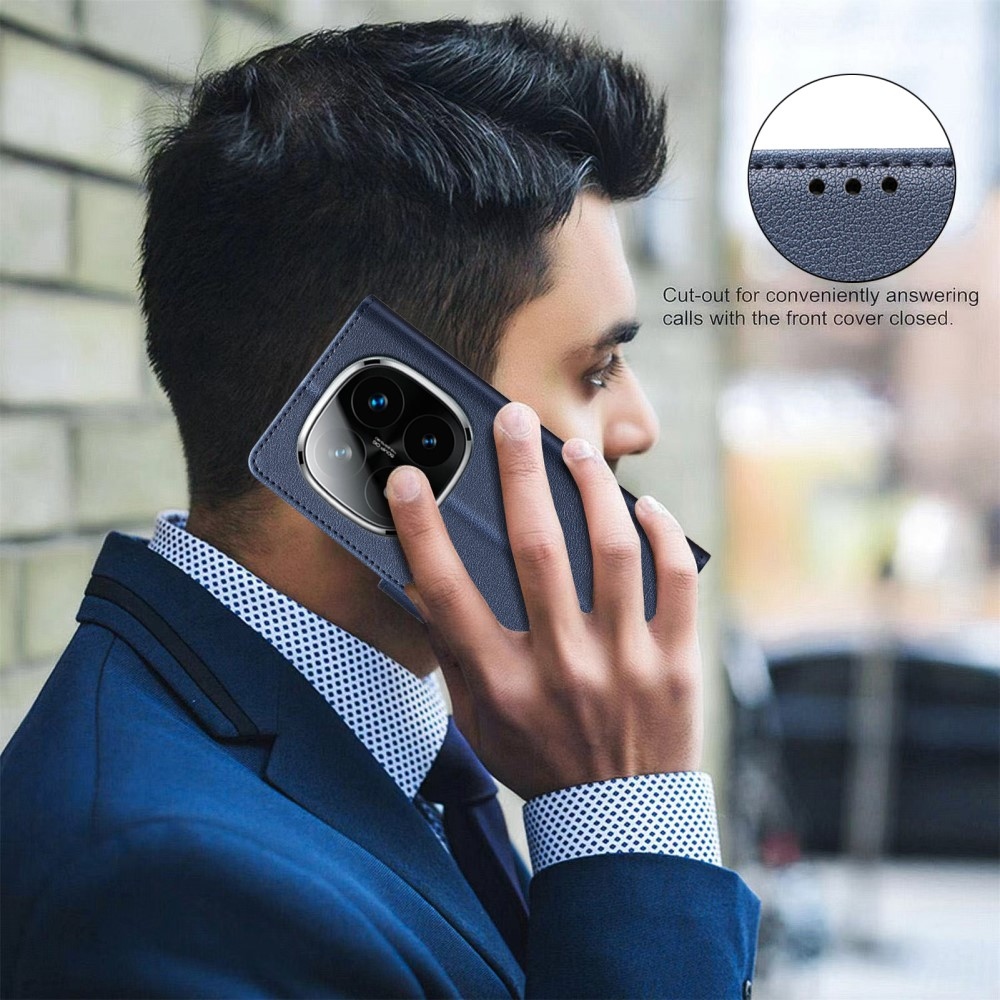 BINFEN knížkové pouzdro na Xiaomi Redmi Note 14 Pro 5G/Poco X7 5G/Note 14 Pro+ 5G - modré