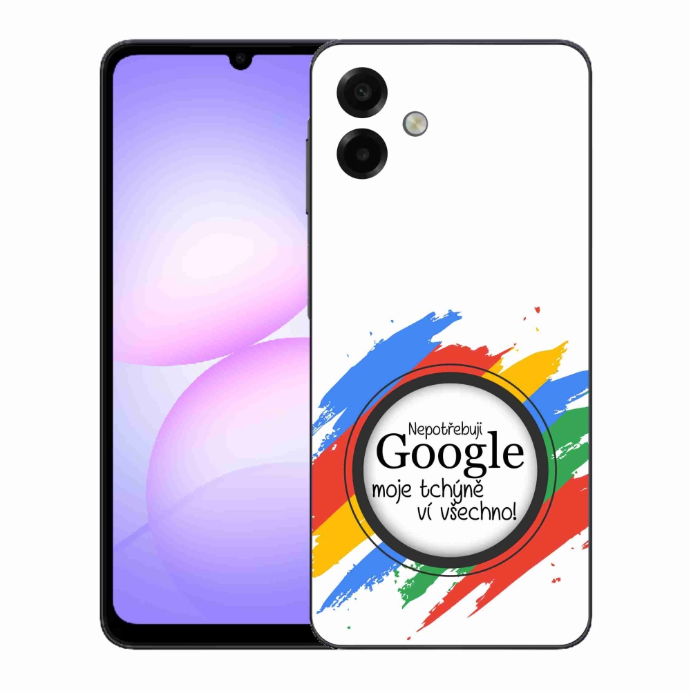 Gelový kryt mmCase na Samsung Galaxy A07 4G - tchýně ví všechno bílé pozadí