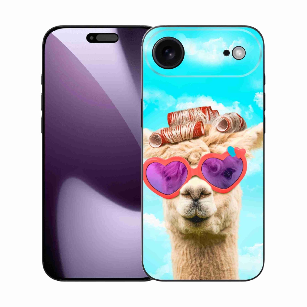 Gelový kryt mmCase na iPhone 17 Air - lama s brýlemi