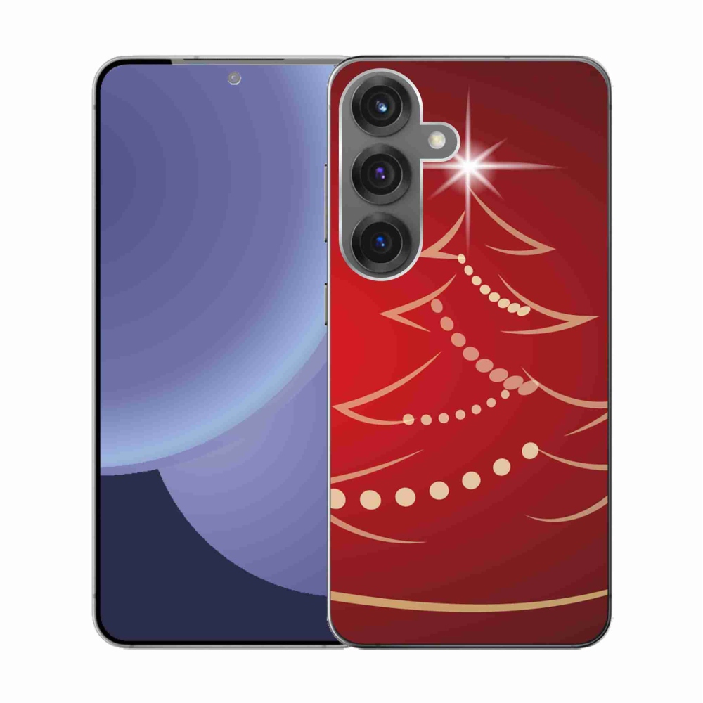 Gelový kryt mmCase na Samsung Galaxy S25 - kreslený vánoční stromek