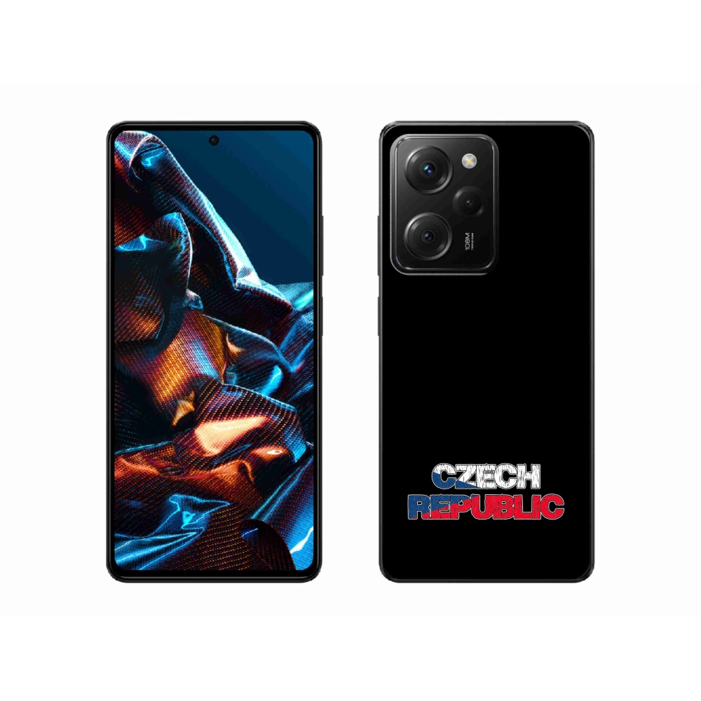 Gelový kryt mmCase na Xiaomi Poco X5 Pro 5G - Czech Republic černé pozadí