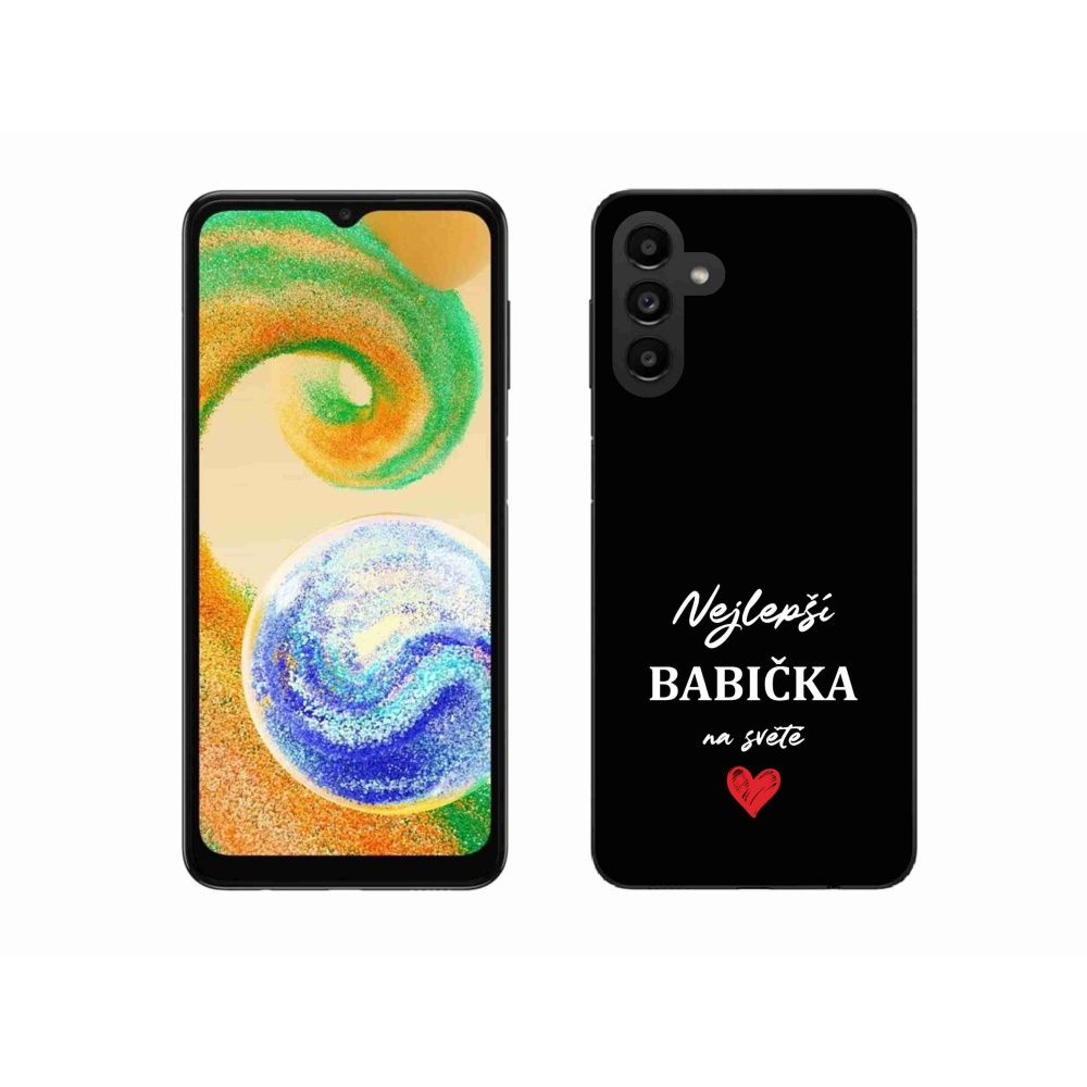 Gelový kryt mmCase na Samsung Galaxy A04s (164.7x76.7x9.1mm) - nejlepší babička 1 černé pozadí