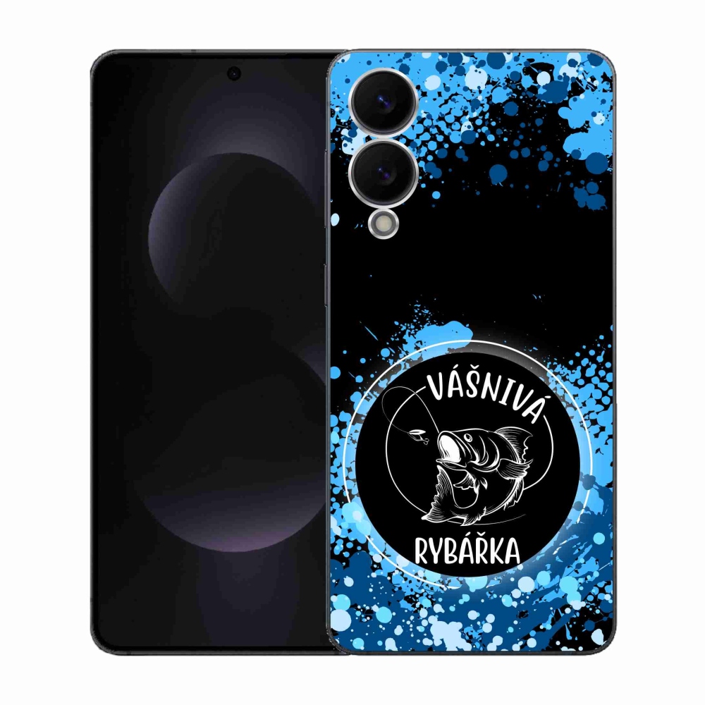 Gelový kryt mmCase na Samsung Galaxy S25 Edge - vášnivá rybářka černé pozadí