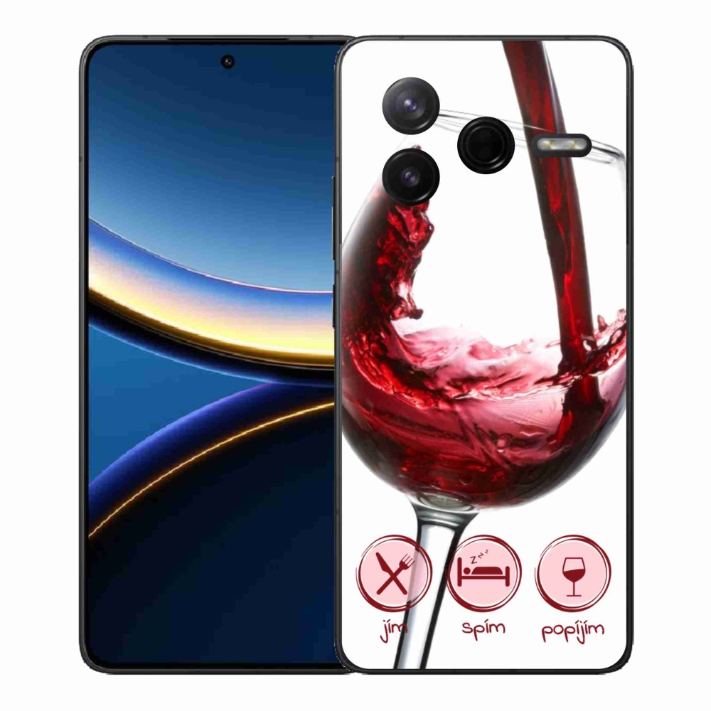 Gelový kryt mmCase na Xiaomi Poco F7 Pro - sklenička vína červené
