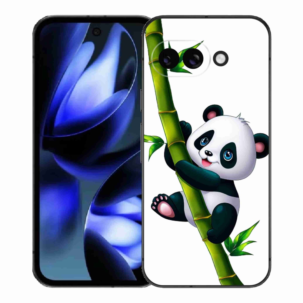 Gelový kryt mmCase na Google Pixel 9a - panda na bambusu