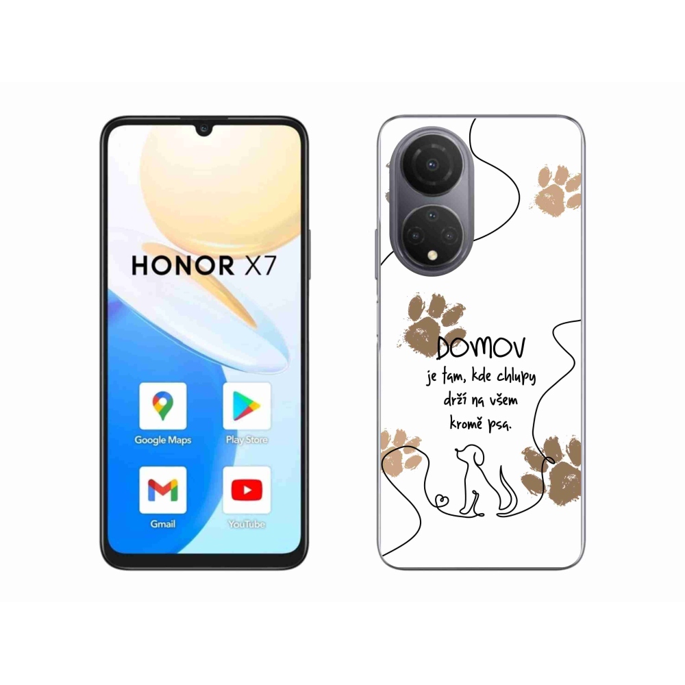Gelový kryt mmCase na Honor X7 - psí motiv bílé pozadí