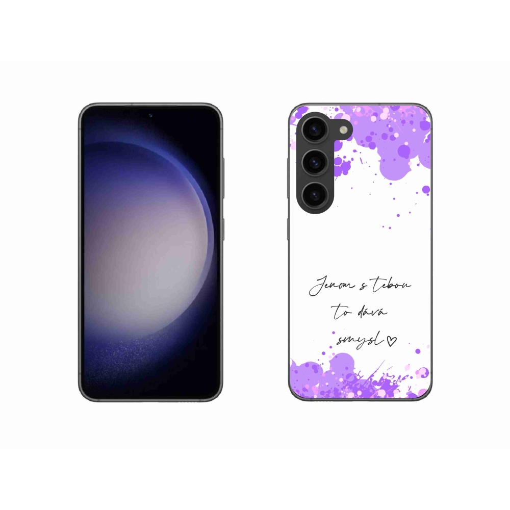 Gelový kryt mmCase na Samsung Galaxy S23 5G - zamilovaný text bílé pozadí