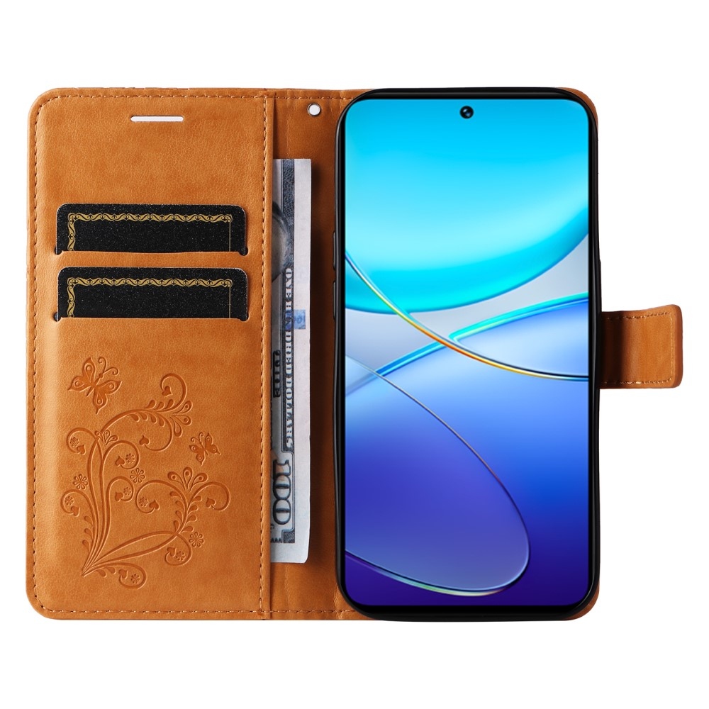 Big Butterfly knížkové pouzdro na Vivo V40 SE 4G/5G - žluté