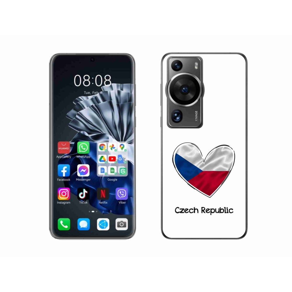 Gelový kryt mmCase na Huawei P60 Pro - vlajka srdce bílé pozadí