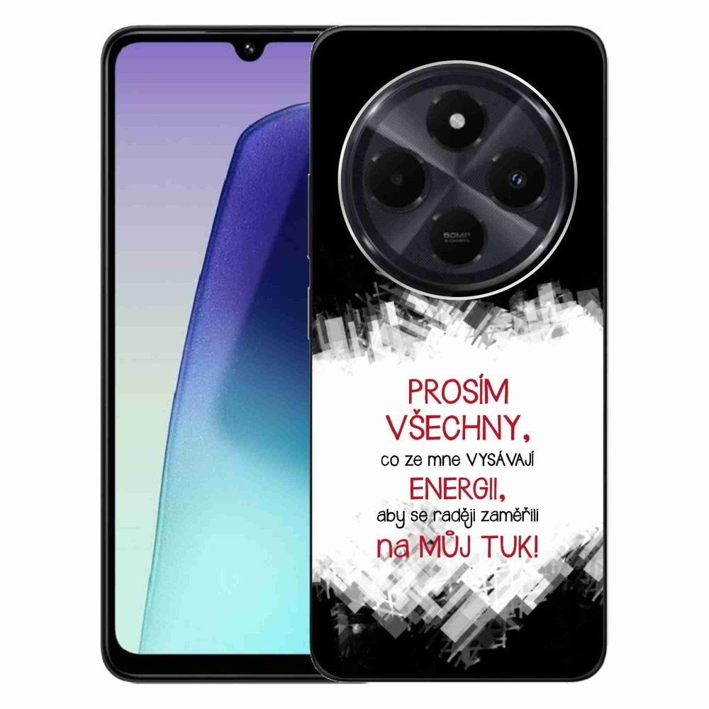 Gelový kryt mmCase na Xiaomi Redmi 14C/Poco C75 - vtipný text 1 červený