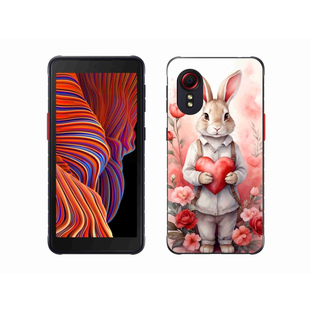 Gelový kryt mmCase na Samsung Galaxy Xcover 5 - zajíc se srdíčkem