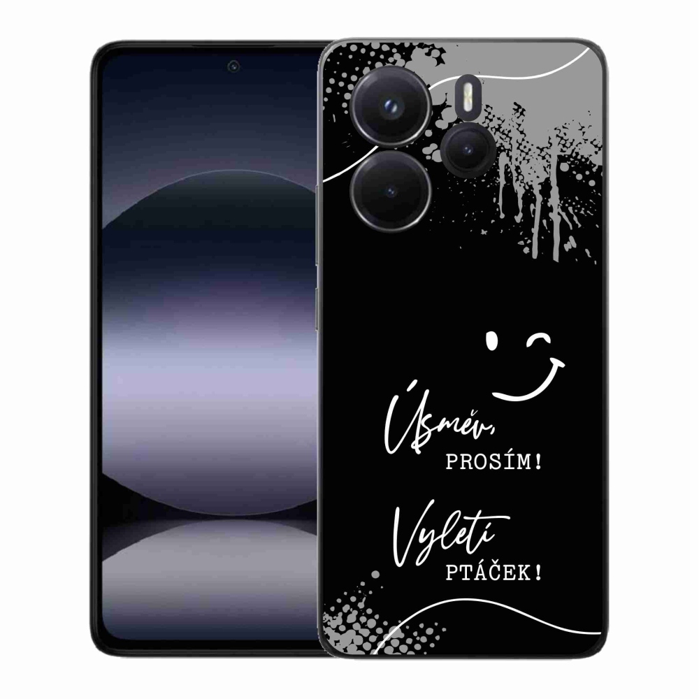 Gelový kryt mmCase na Xiaomi Redmi Note 14 - vtipný text 4 černé pozadí
