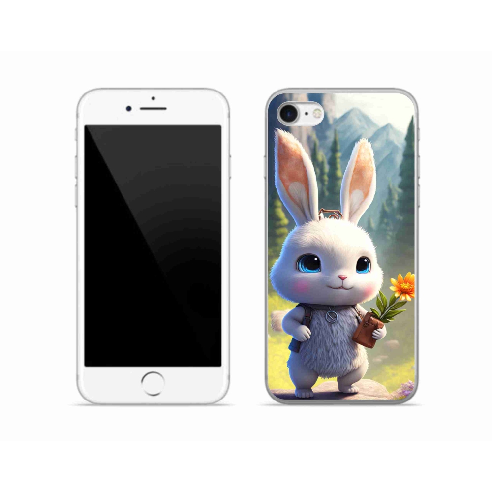 Gelový kryt mmCase na iPhone SE (2022) - roztomilý králíček