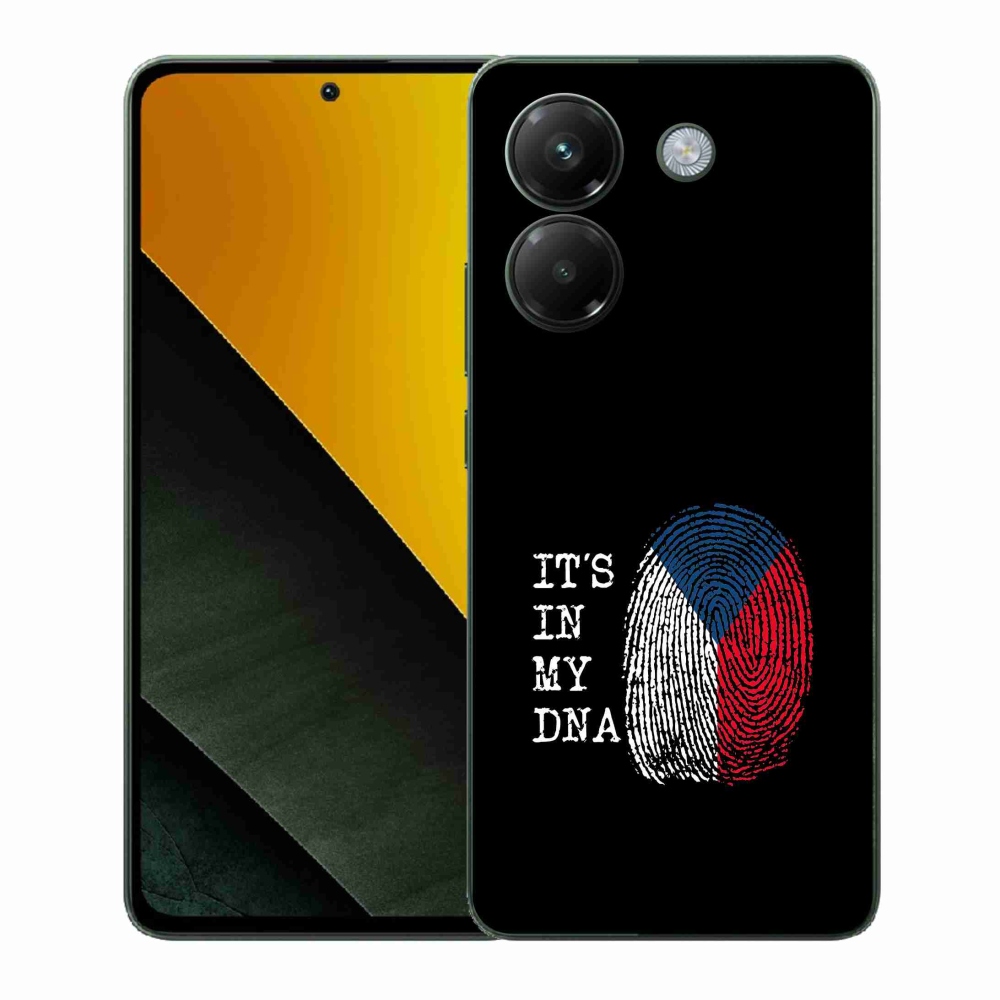 Gelový kryt mmCase na Xiaomi Poco M7 Pro 5G - vlajka otisk prstu černé pozadí