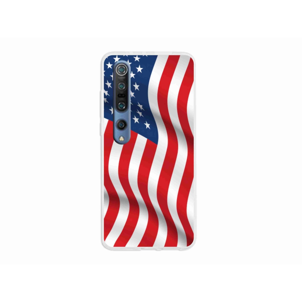 Gelový kryt mmCase na mobil Xiaomi Mi 10 - USA vlajka