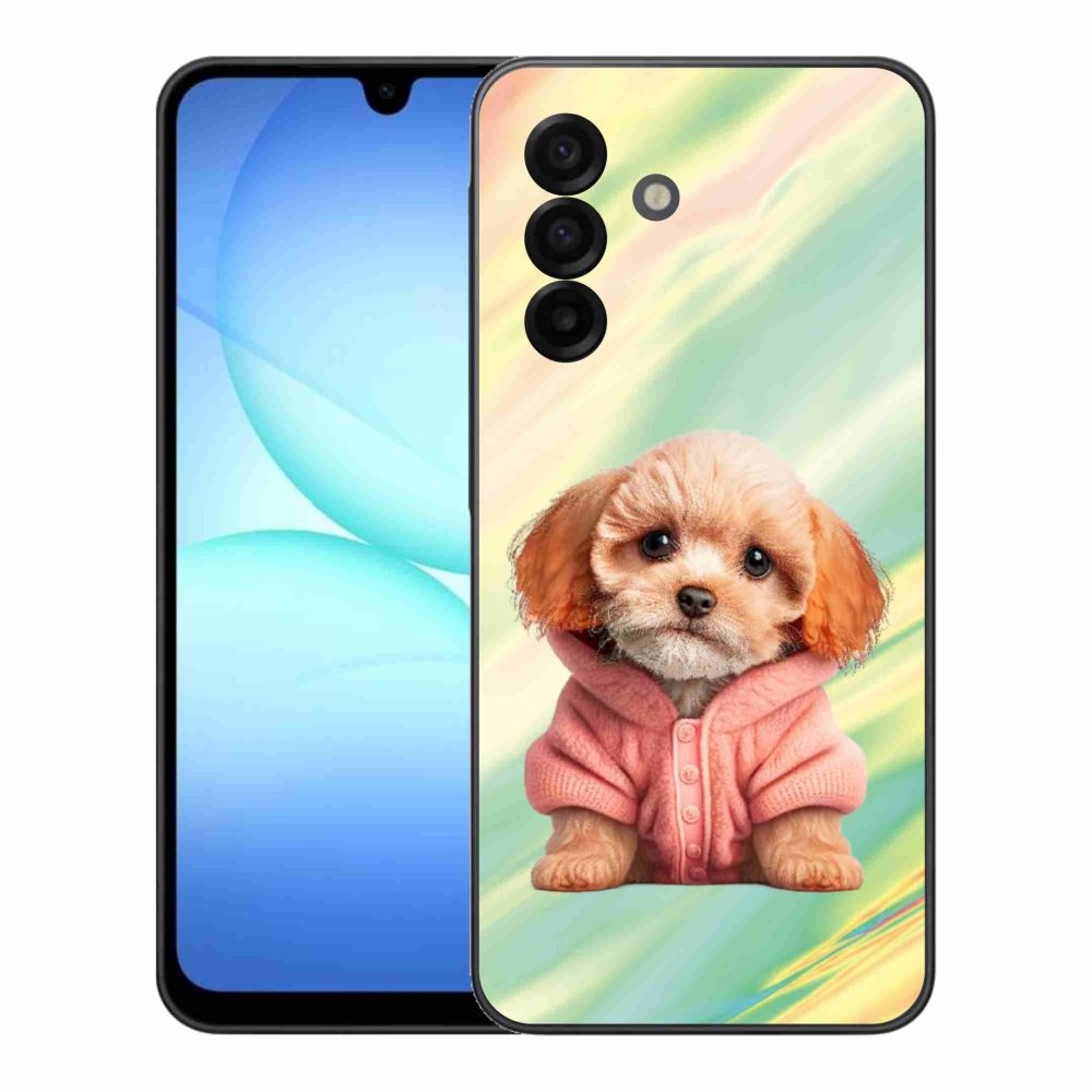 Gelový kryt mmCase na Samsung Galaxy A17 5G - štěně ve svetru