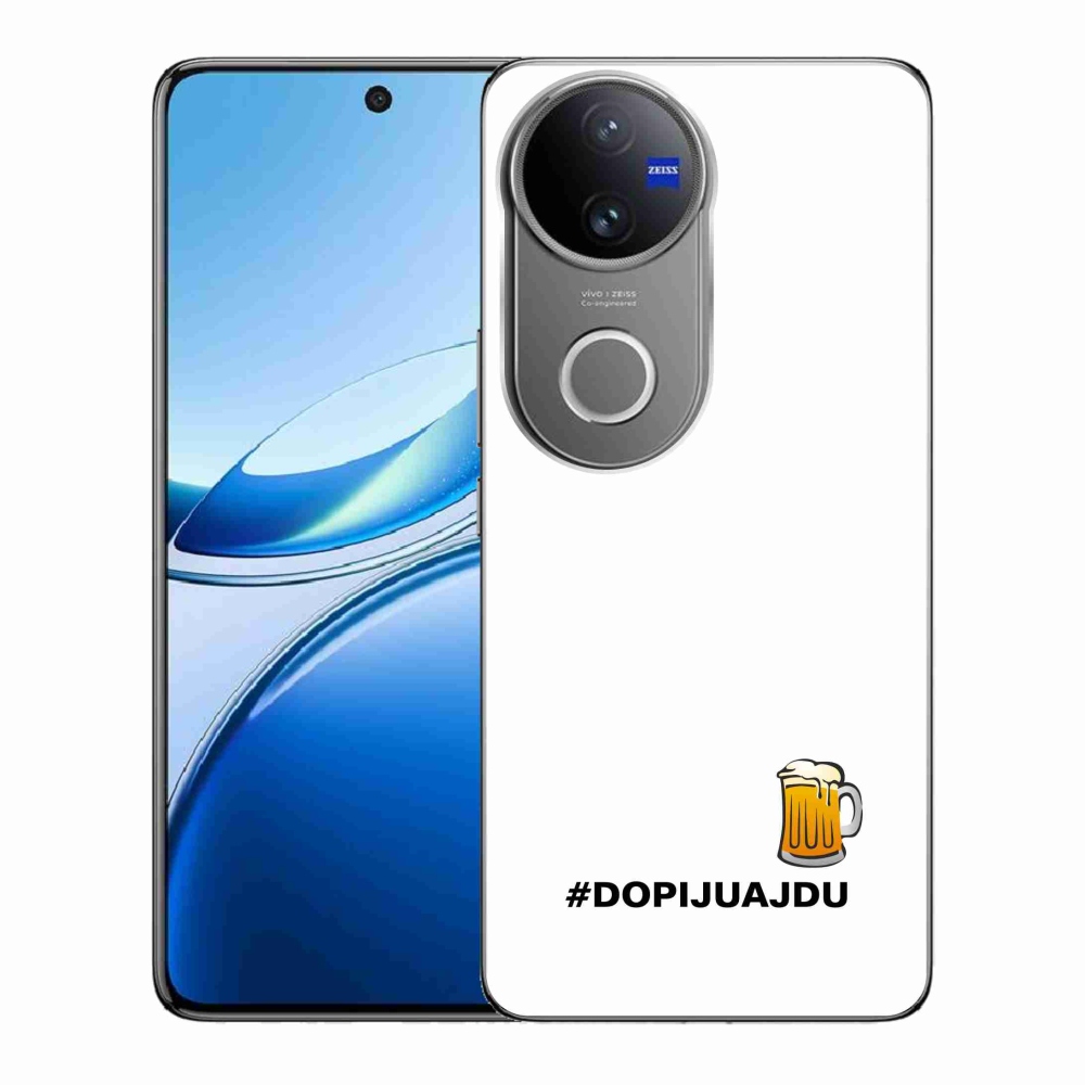 Gelový kryt mmCase na Vivo V50 5G - pivní motiv 1 bílé pozadí
