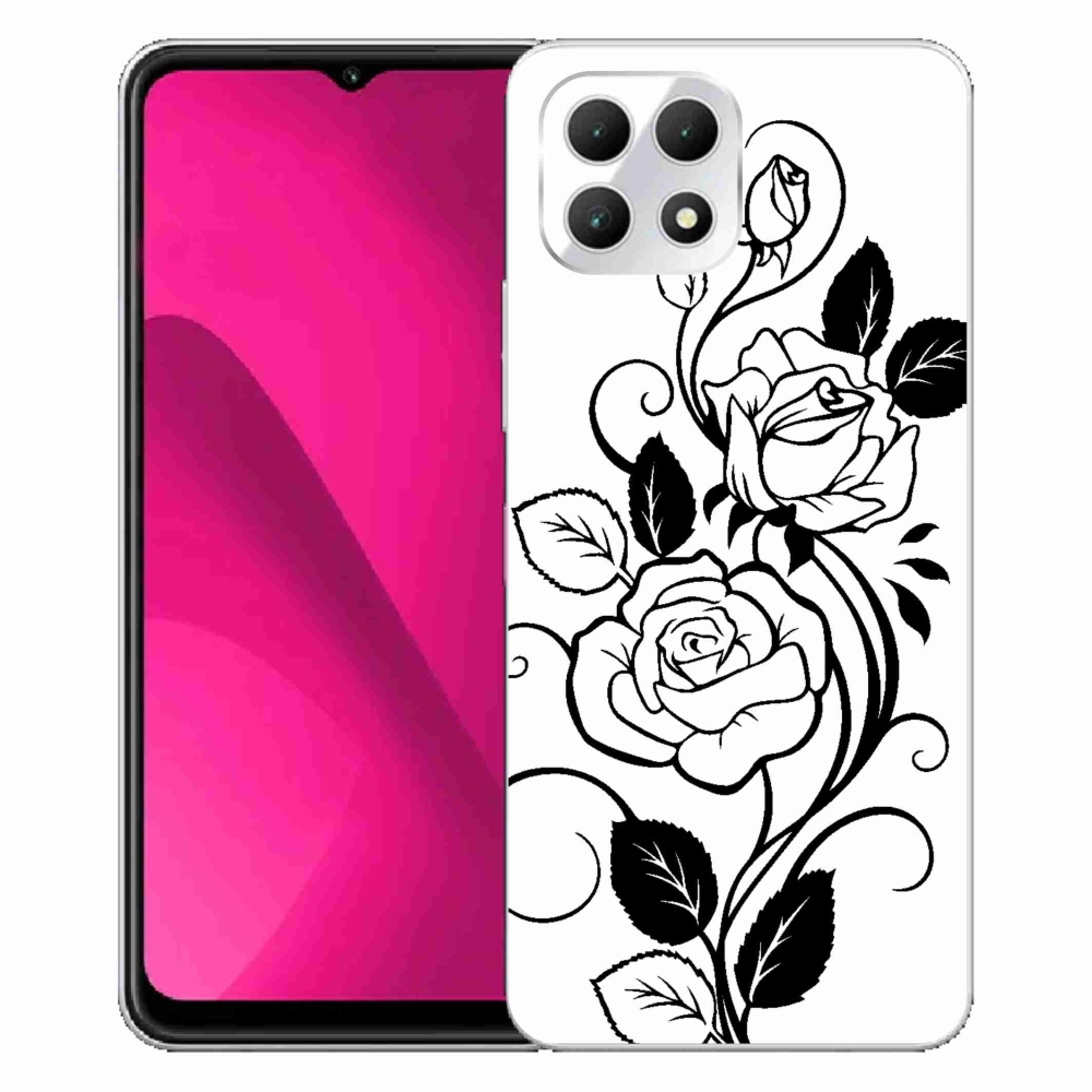 Gelový kryt mmCase na T-Mobile T Phone 2 - černobílá růže