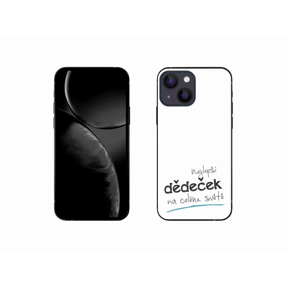 Gelový kryt mmCase na iPhone 13 mini 5.4 - nejlepší dědeček 3 bílé pozadí