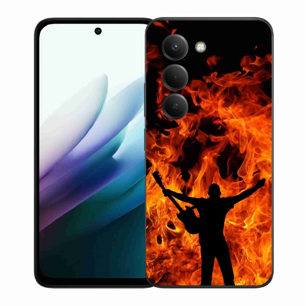 Gelový kryt mmCase na Xiaomi Redmi 15 4G/5G (171mm) - muzikant a oheň