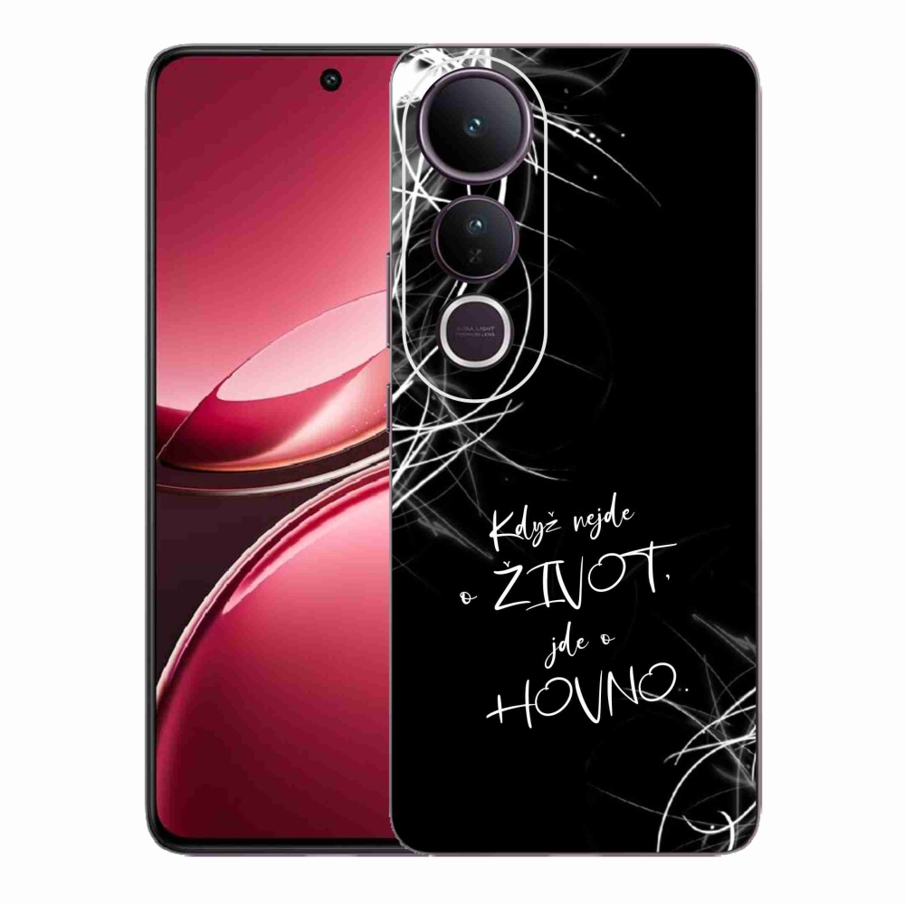 Gelový kryt mmCase na Vivo V50 Lite 4G/5G - vtipný text 16 černé pozadí
