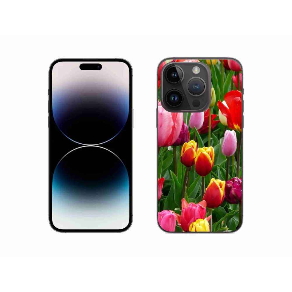Gelový kryt mmCase na iPhone 14 Pro - tulipány