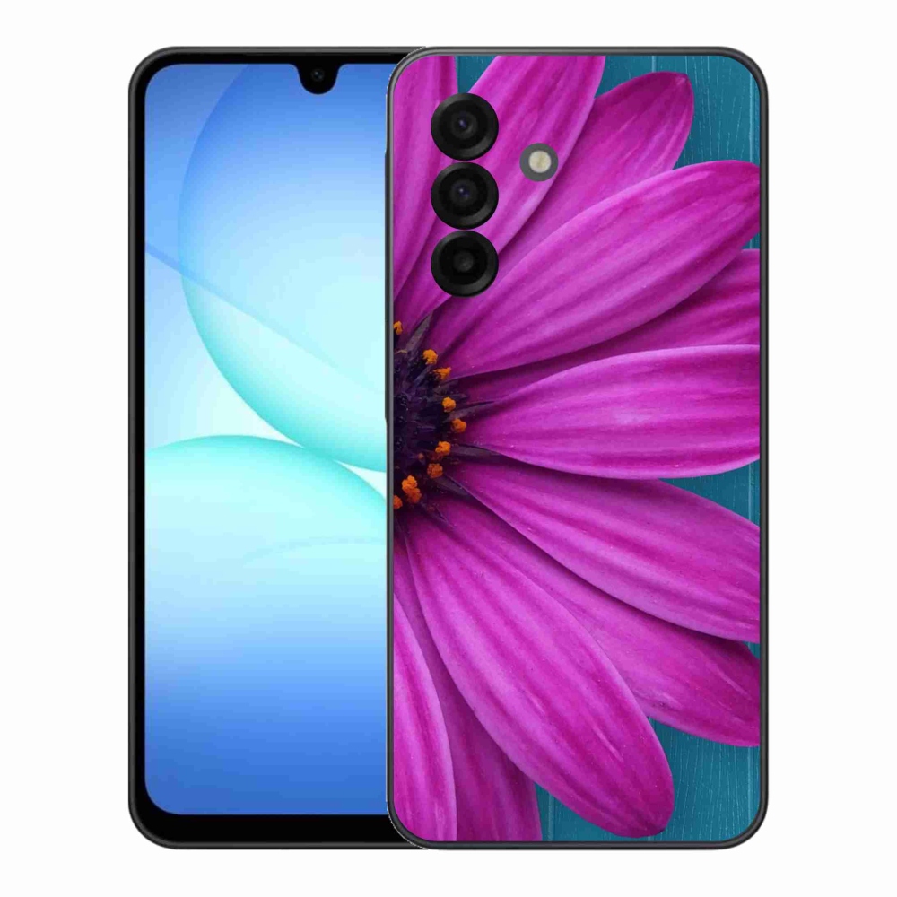 Gelový kryt mmCase na Samsung Galaxy A17 4G/5G - fialová kopretina