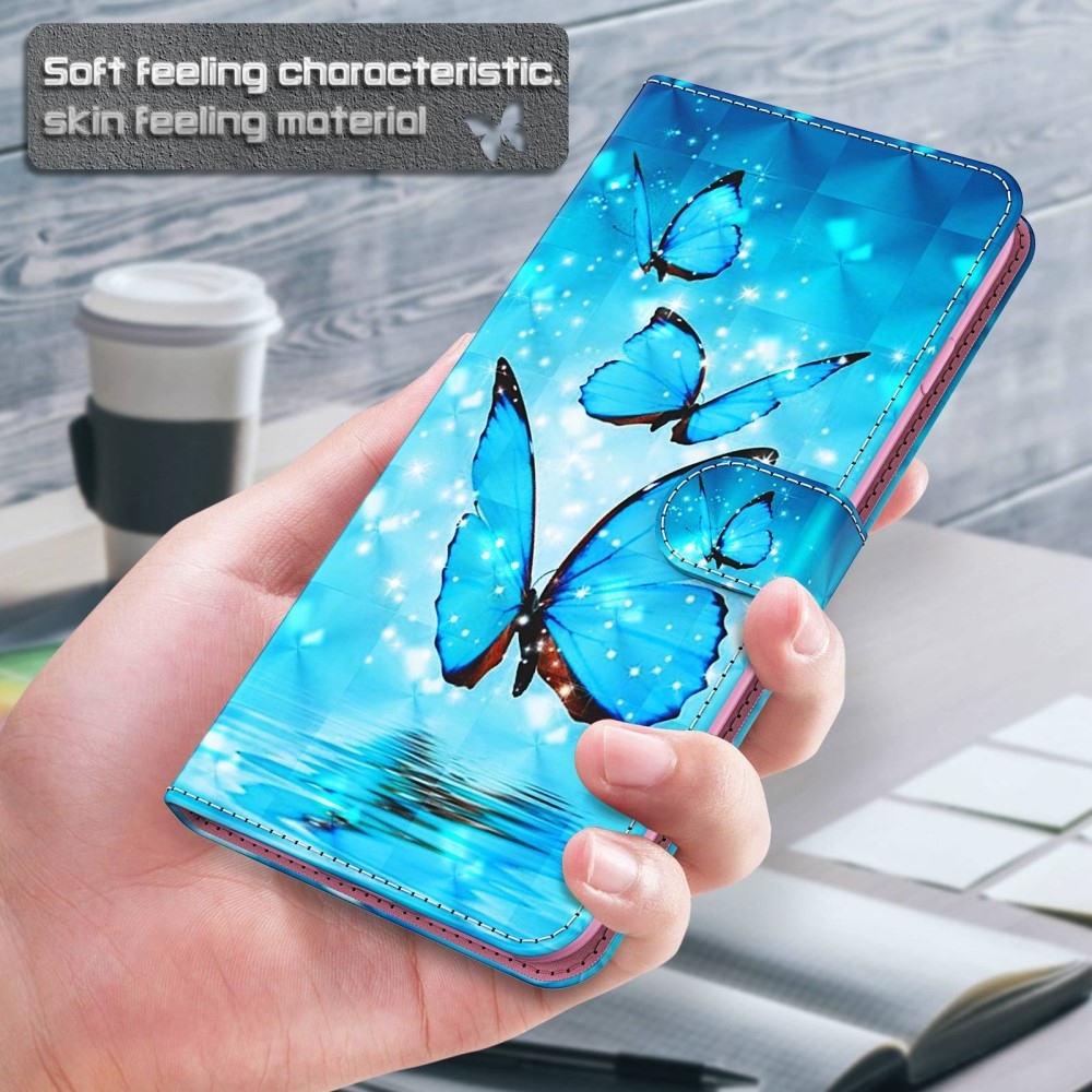 Print knížkové pouzdro na Samsung Galaxy A05s - modří motýli