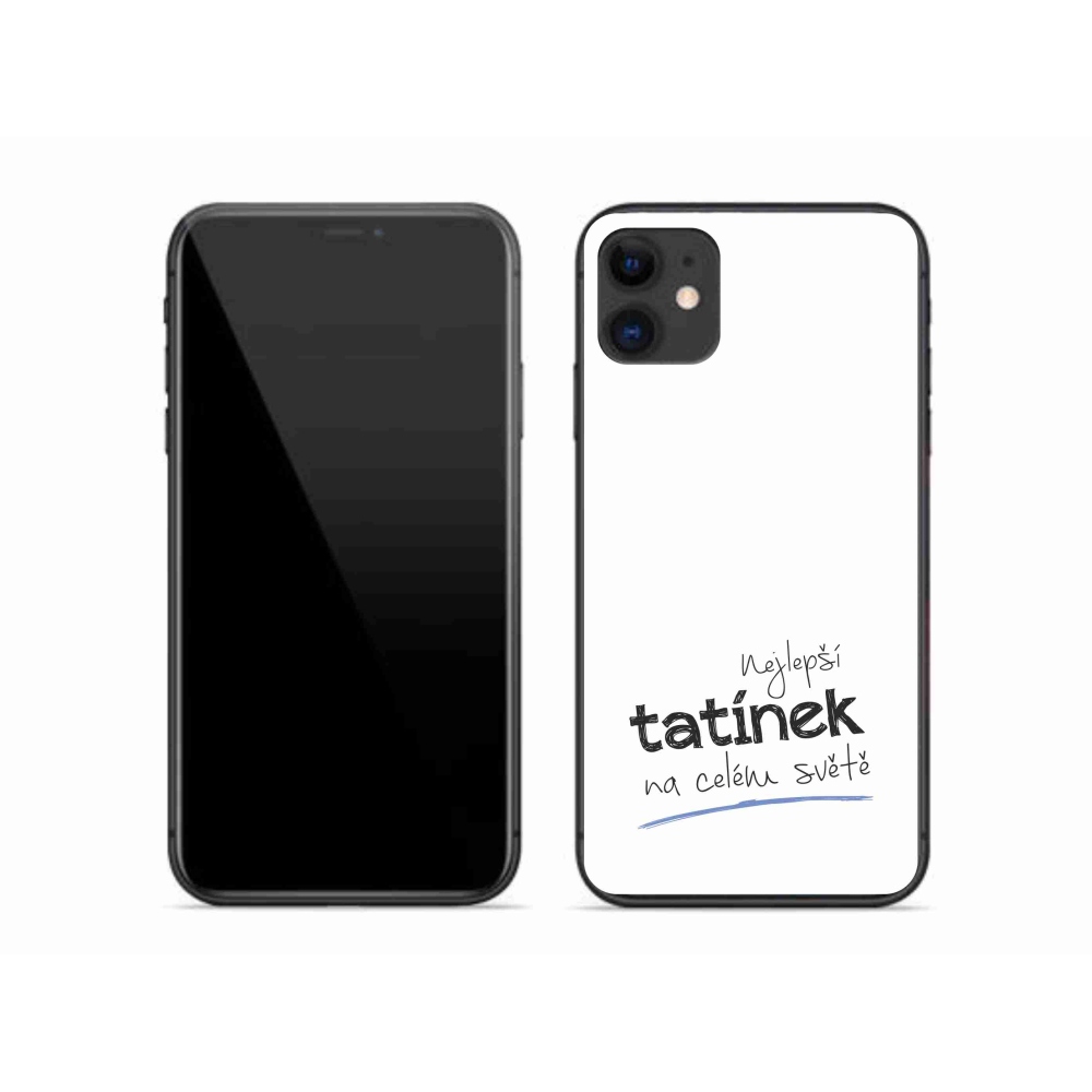 Gelový kryt mmCase na iPhone 11 - nejlepší tatínek 4 bílé pozadí