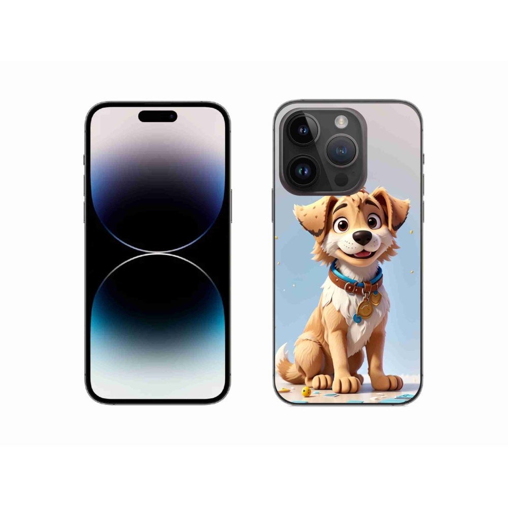 Gelový kryt mmCase na iPhone 14 Pro - kreslené štěně