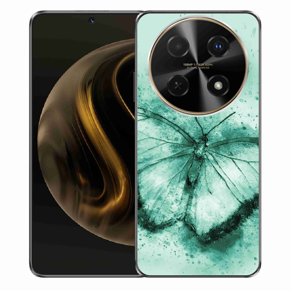 Gelový obal mmCase na Huawei Nova 12i - zelený motýl