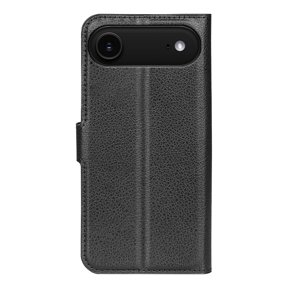 Litchi knížkové pouzdro na iPhone 17 Air - černé