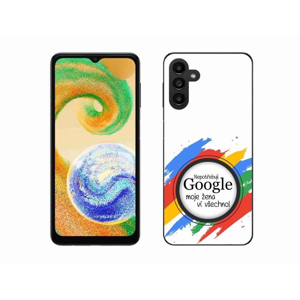 Gelový kryt mmCase na Samsung Galaxy A04s (164.7x76.7x9.1mm) - žena ví všechno bílé pozadí