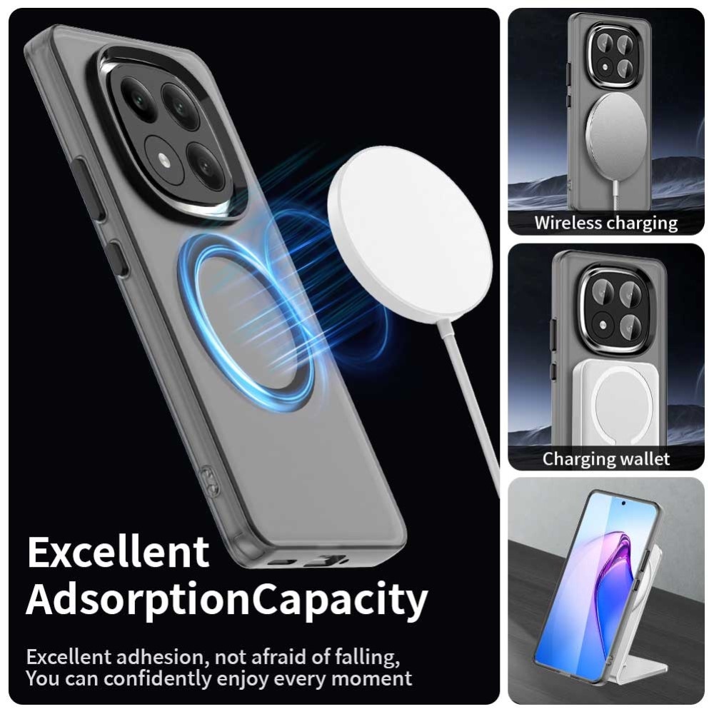 Candy gelový obal s MagSafe na Xiaomi Redmi Note 14 Pro+ 5G - černý