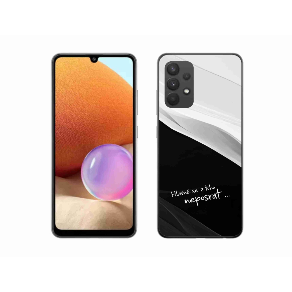 Gelový kryt mmCase na Samsung Galaxy A32 4G - vtipný text 13 černobílé pozadí