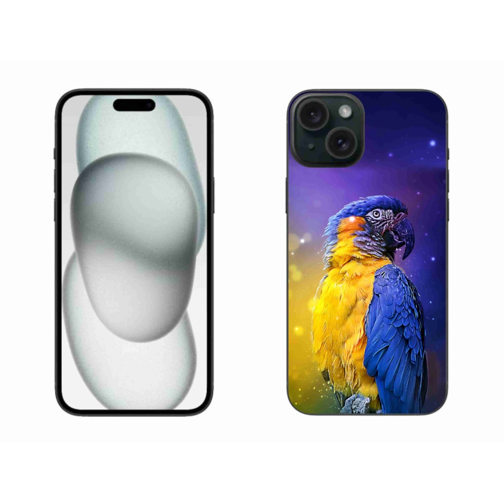 Gelový obal mmCase na iPhone 15 Plus - papoušek ara 1