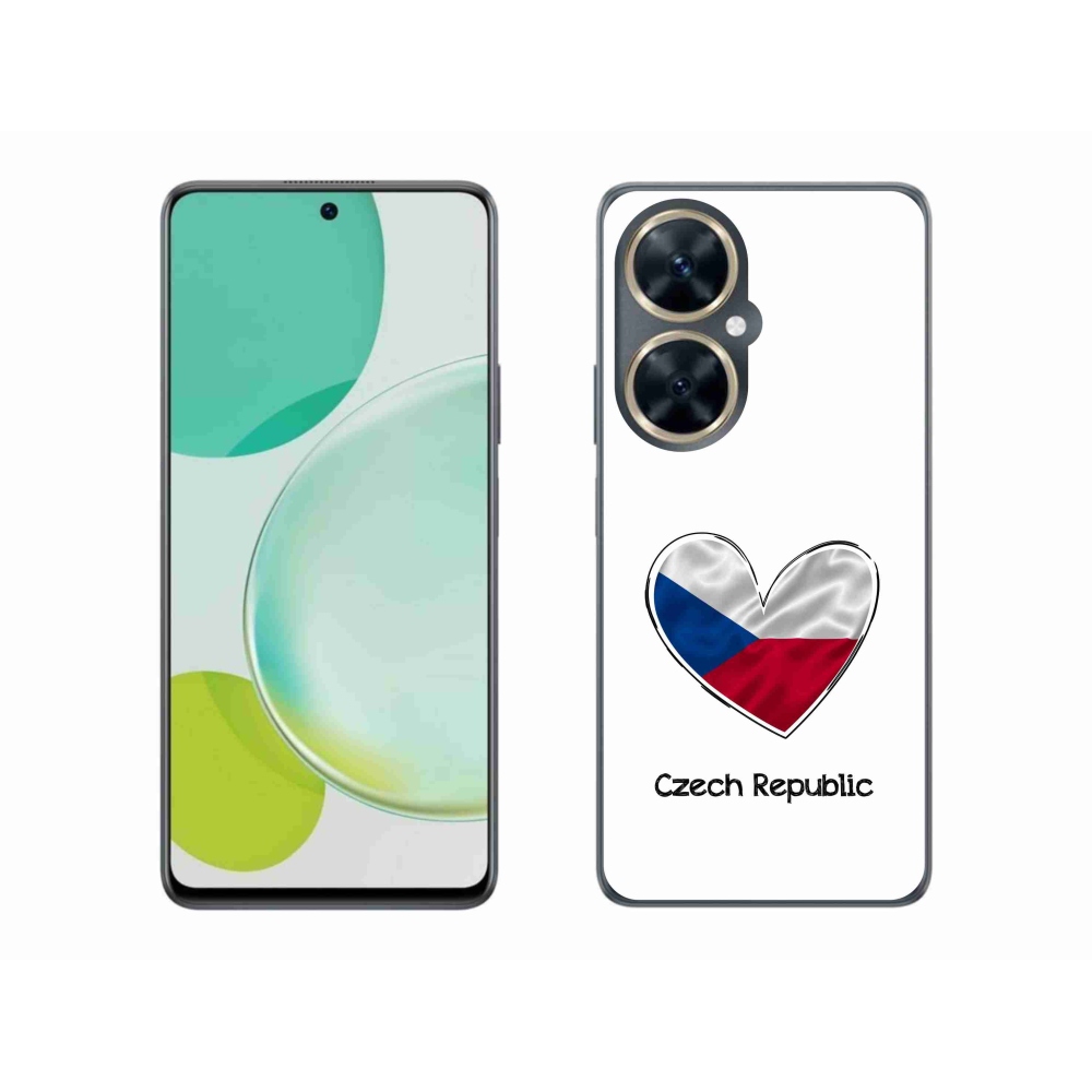 Gelový kryt mmCase na Huawei Nova 11i - vlajka srdce bílé pozadí