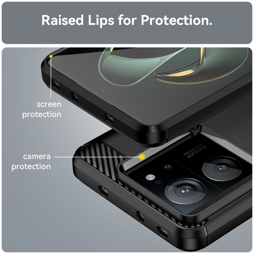 Carbon odolný gelový obal na Xiaomi 13T/13T Pro - černý