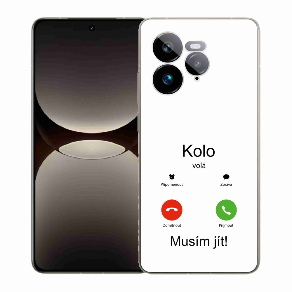 Gelový kryt mmCase na Realme GT 7 Pro 5G - kolo volá bílé pozadí