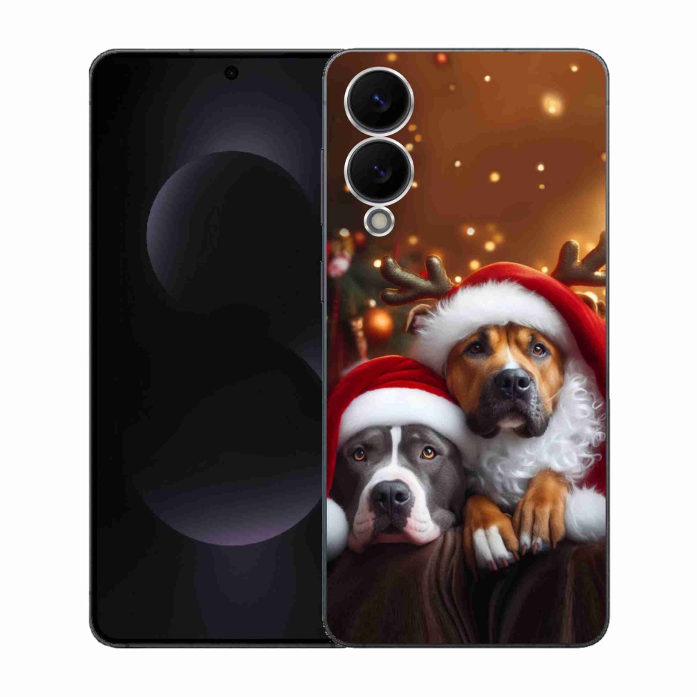 Gelový kryt mmCase na Samsung Galaxy S25 Edge - vánoční psi