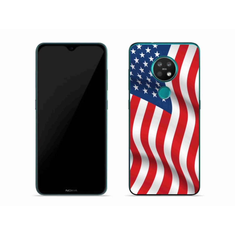 Gelový kryt mmCase na mobil Nokia 7.2 - USA vlajka