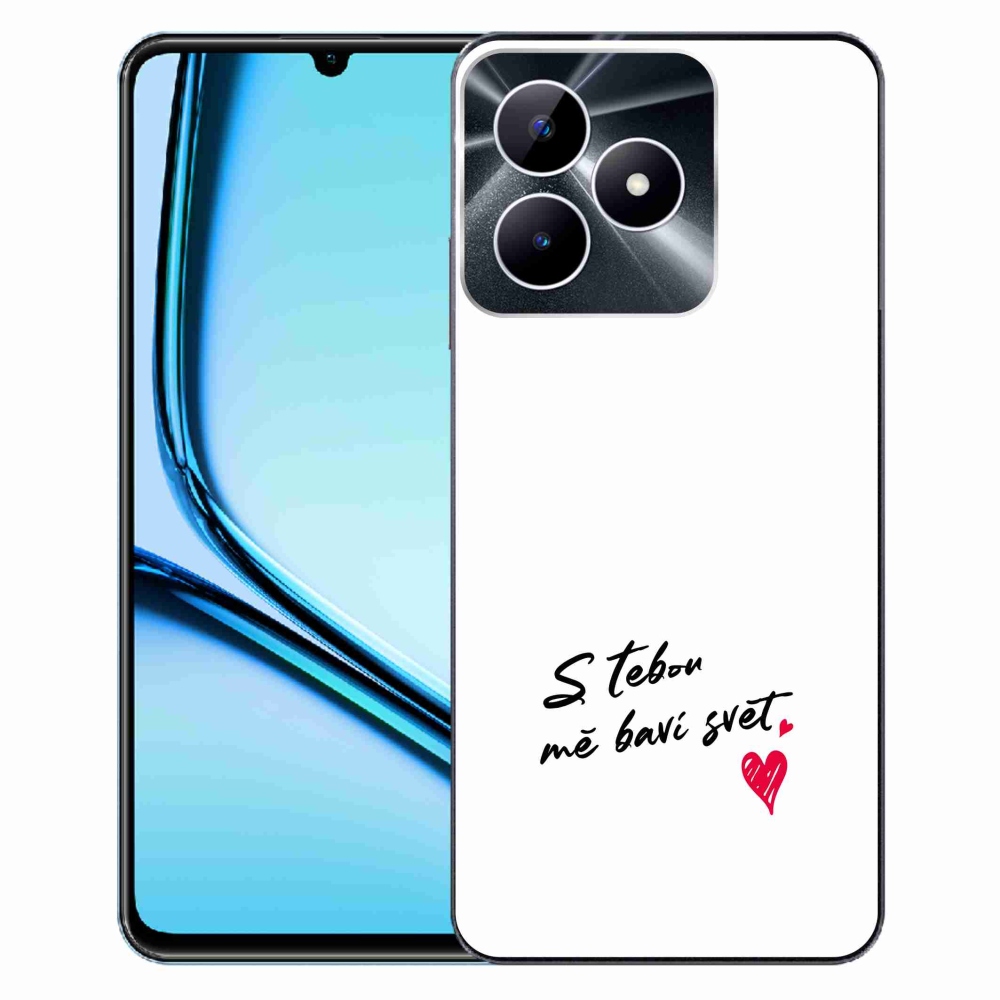 Gelový kryt mmCase na Realme Note 50 - zamilovaný text 1 bílé pozadí