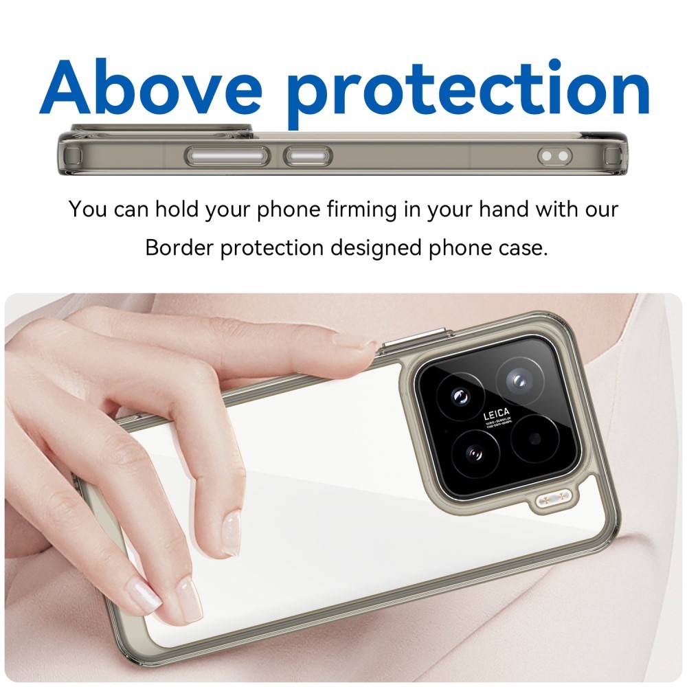 Gelový obal s pevnými zády na Xiaomi 15 - šedý