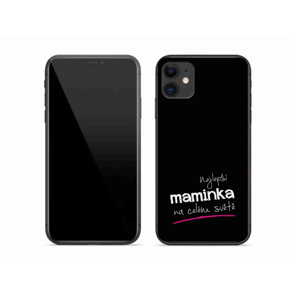 Gelový kryt mmCase na iPhone 11 - nejlepší maminka 4 černé pozadí